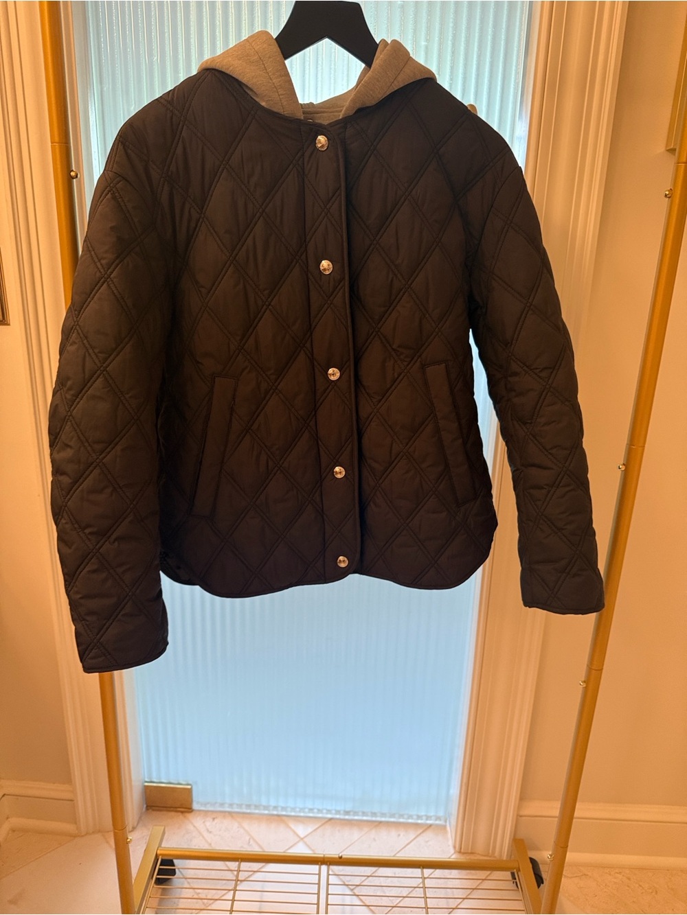Sam Edelman Black Quilted Hooded Puffer Jacket w/ removable layer